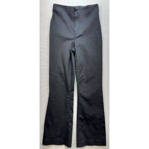 Madewell Women's Straight Pants Flat Front Size 24 Black Slim Fit Stretch Casual